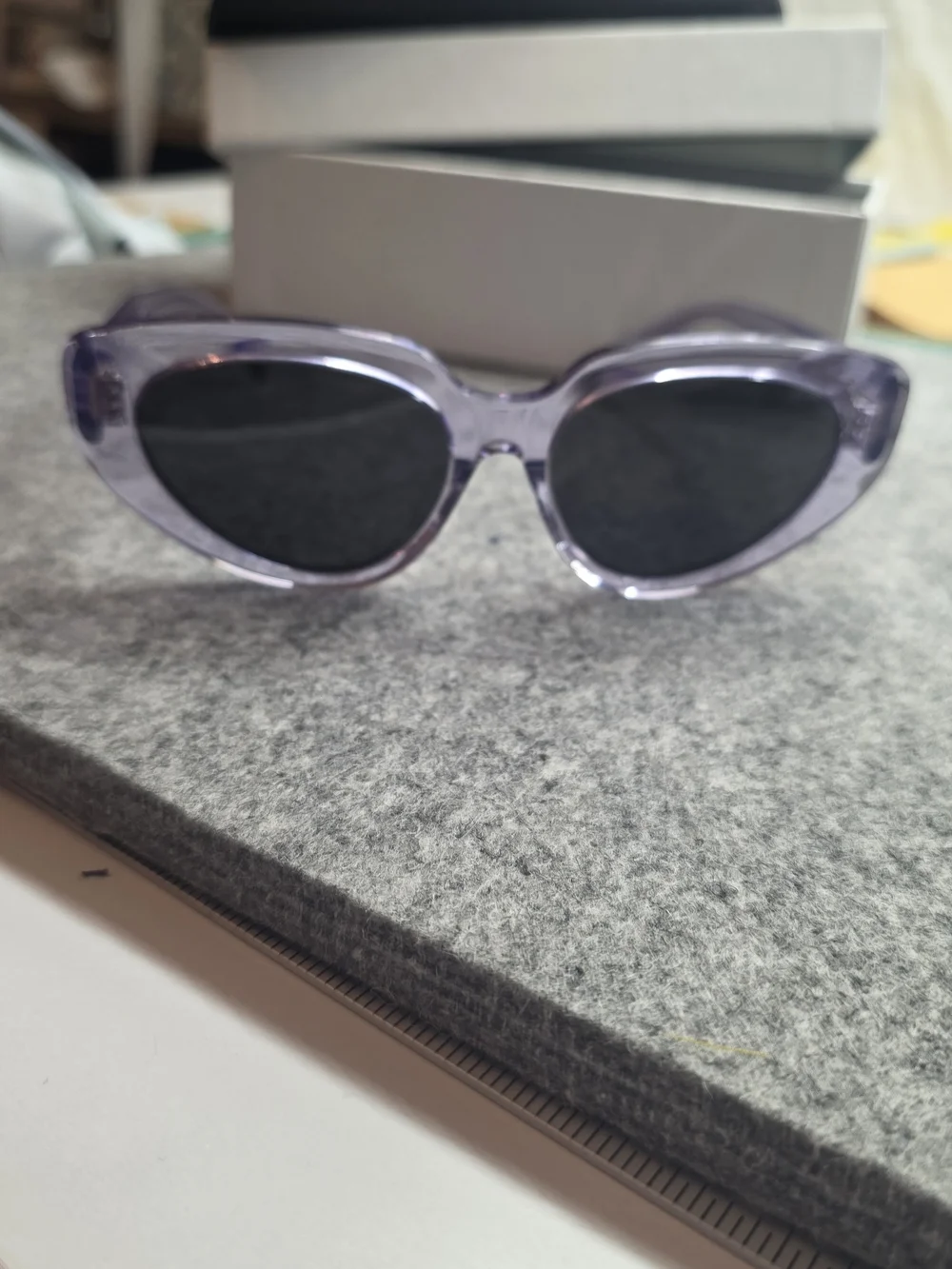 CELINE Translucent Purple Cat-Eye Sunglasses